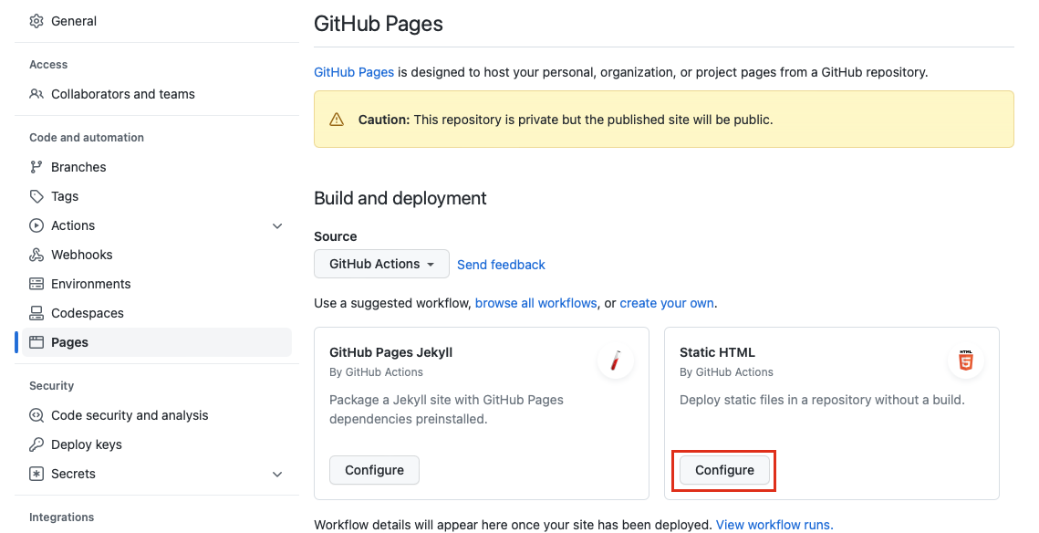 GitHub actions source